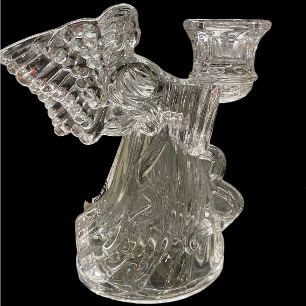 Mikasa crystal angel candle holder